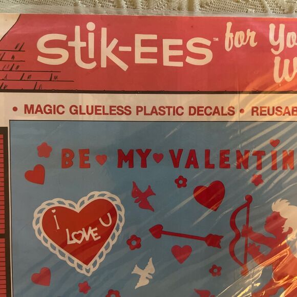 Vintage Stik-EES Decals Window Clings VALENTINE’S DAY - VINTAGE - NEW UNOPENED! - Picture 5 of 9